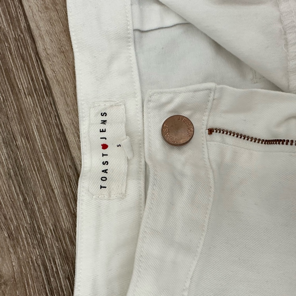 White flare jeans